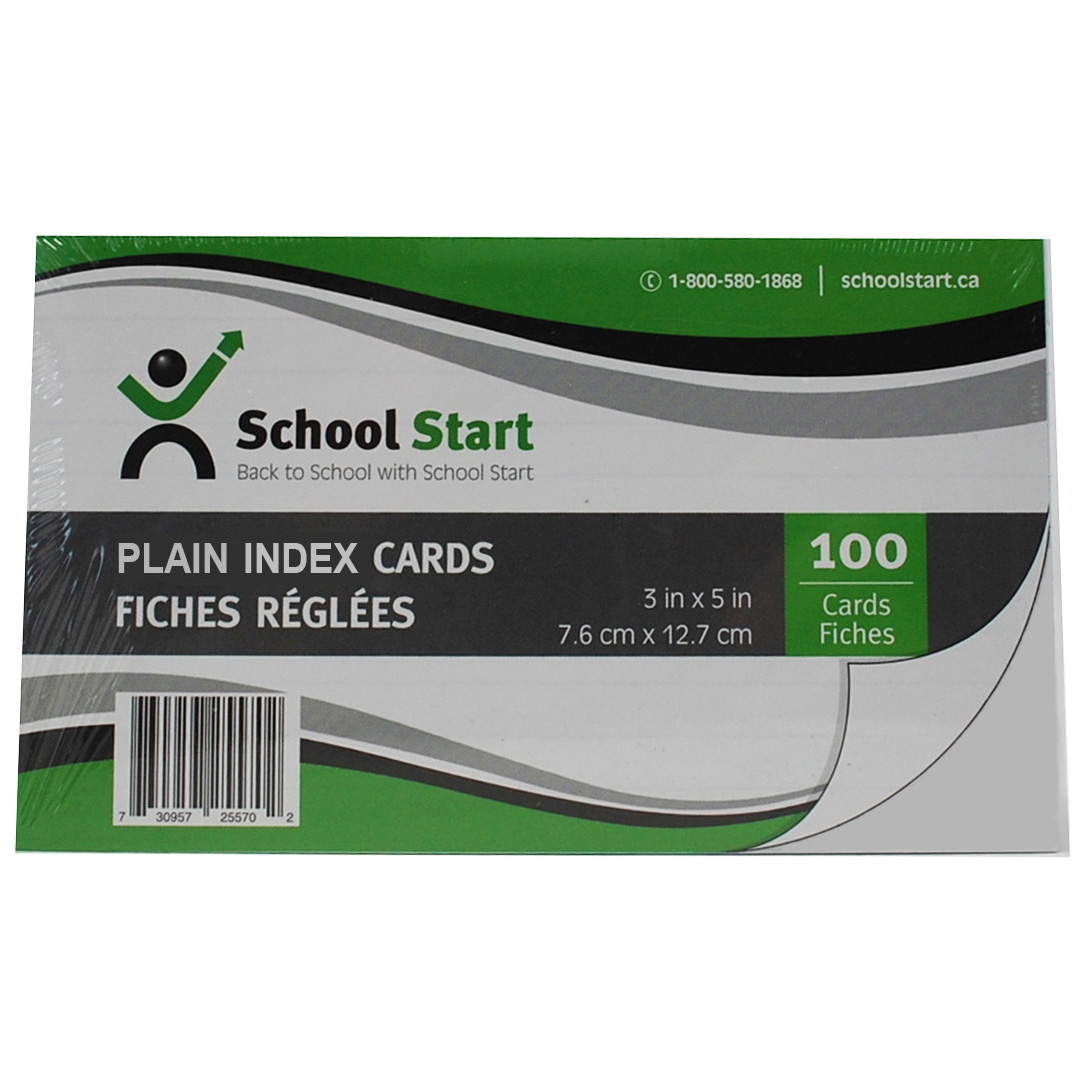 School Start Index Cards - 100 Cards (Plain, 3" x 5") - Image 1